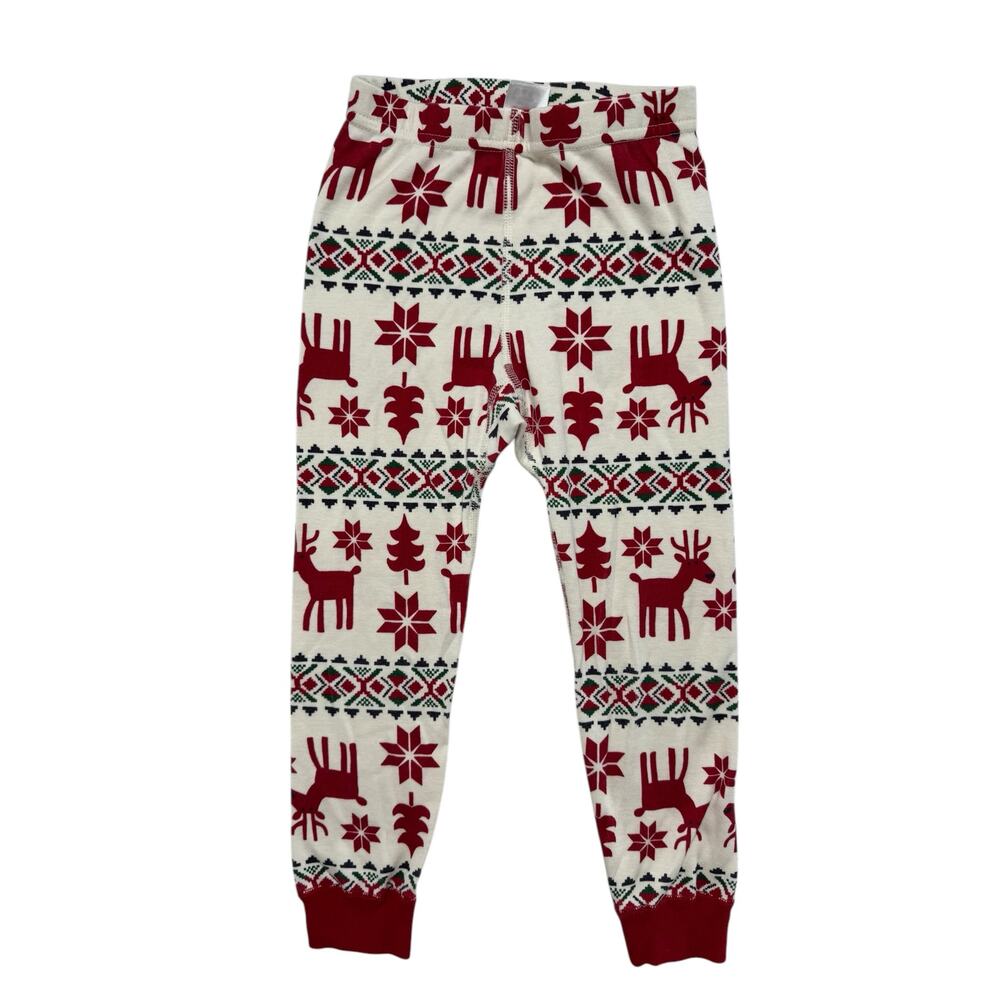 HANNA ANDERSSON Scandi Cane Red Ivory Reindeer Pajama Pants Sz 4 100 Unisex Kids